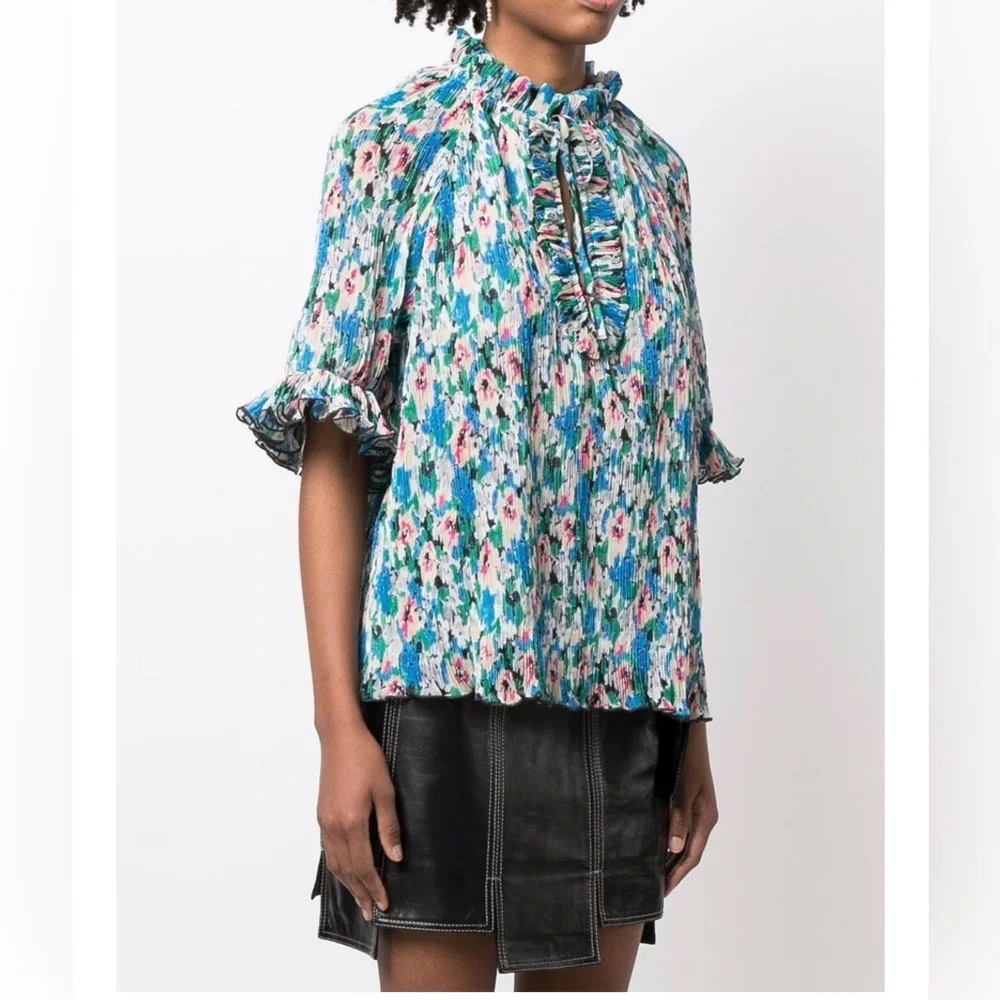 GANNI
floral-print ruffle blouse - Picture 3 of 5